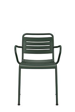 Fauteuil vert bouteille aluminium recyclé
